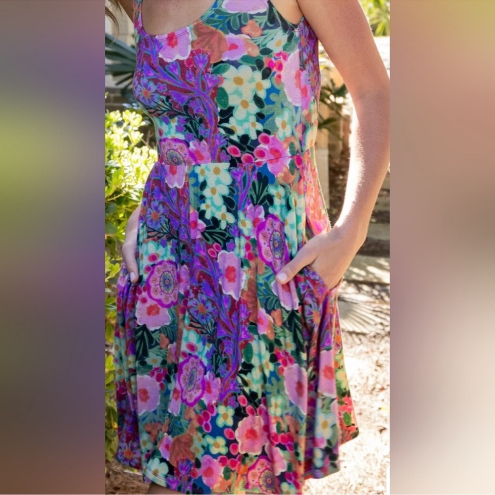 Natural Life Floral Buttery Soft Multicolor Opal Ballet Dress, NWT, Size M - Picture 3 of 6